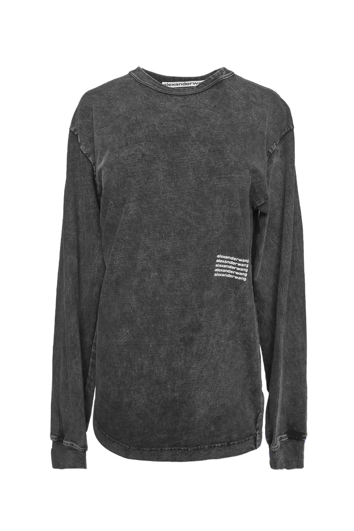Alexander Wang Size XS Unisex Acid Wash Logo Long Sleeve T-Shirt