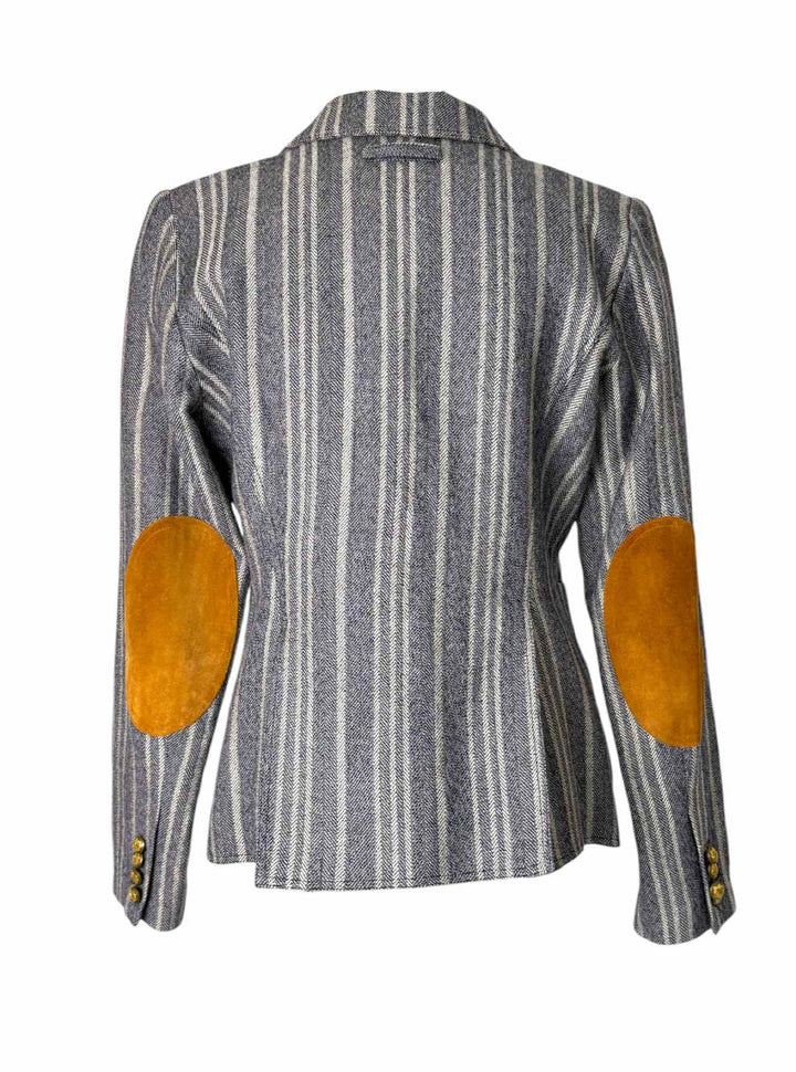 Smythe Size 10 Wool Blend Suede Elbow Patch Blazer