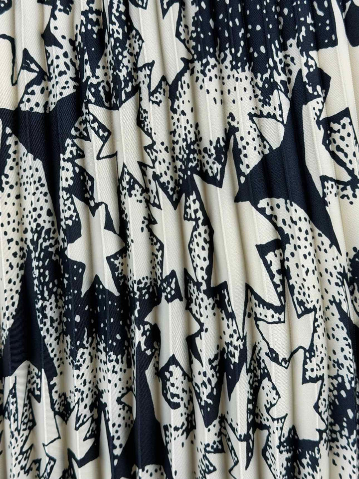 Weekend Max Mara Size 4 Pleated Star Print Skirt