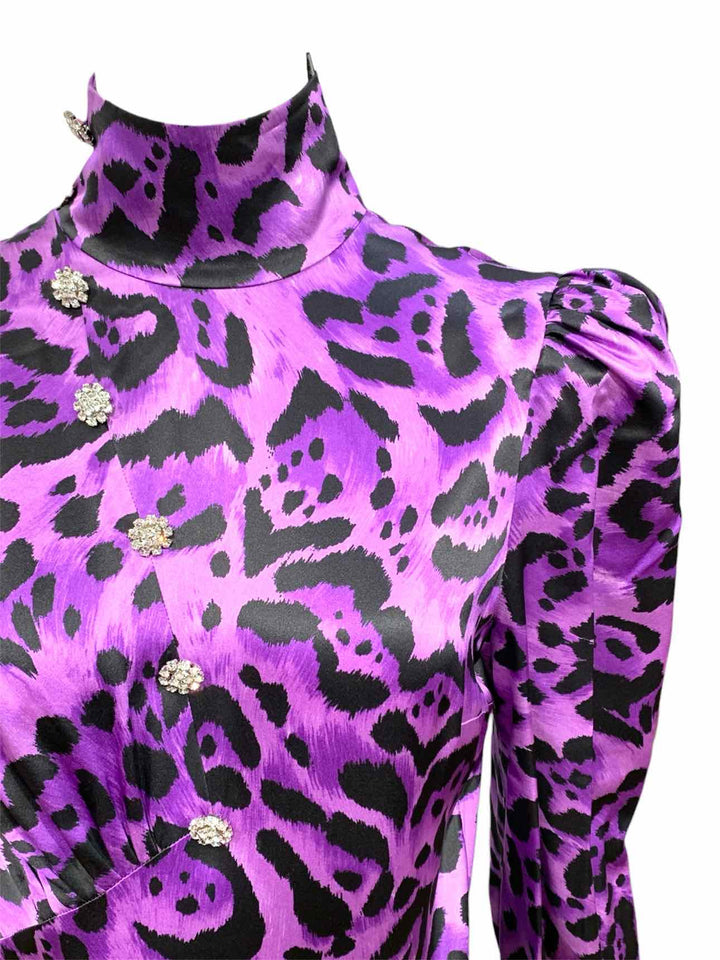 Alessandra Rich Animal Print Silk Size 42 Dress