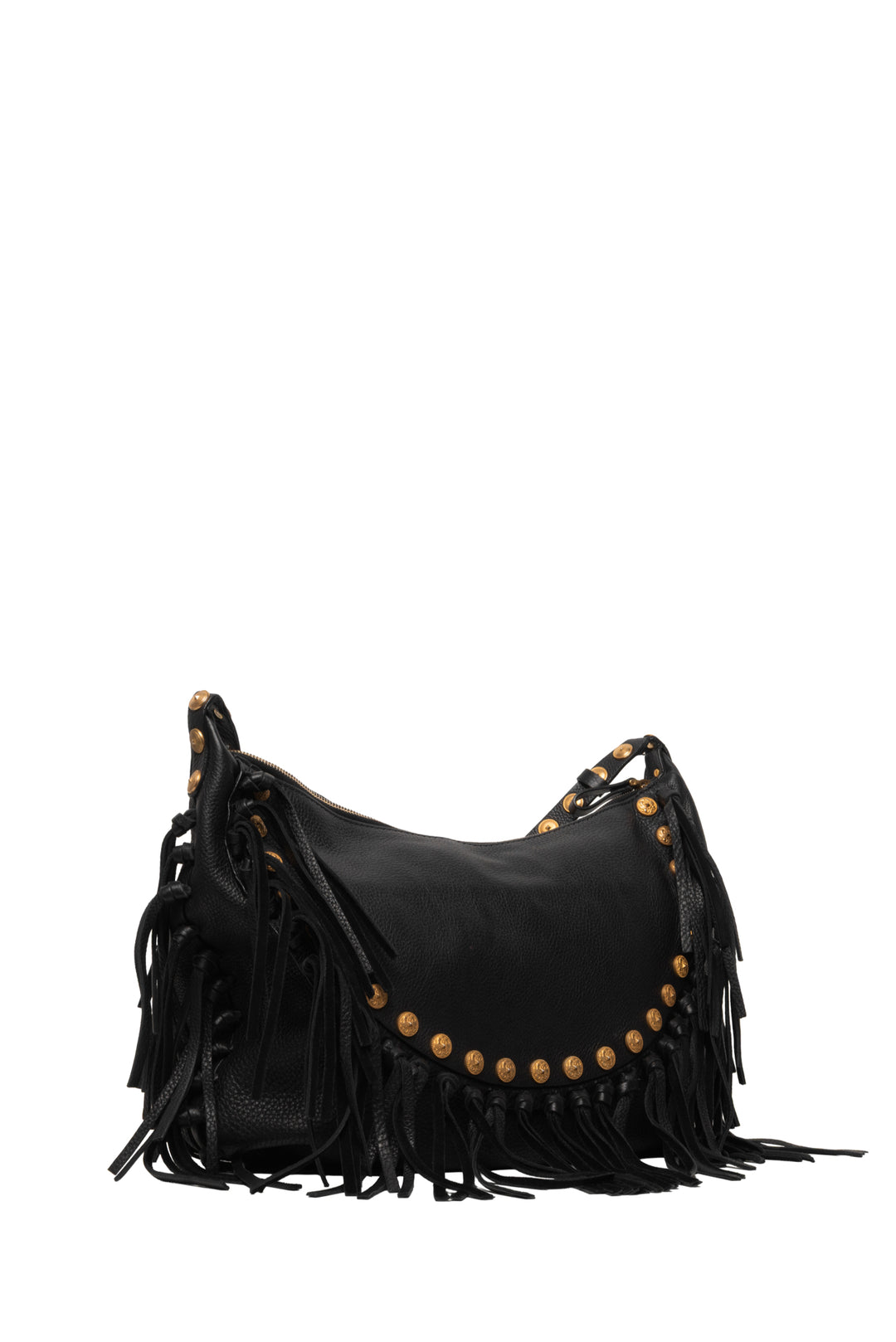 Valentino C Rockee Studded Fringe Hobo Bag