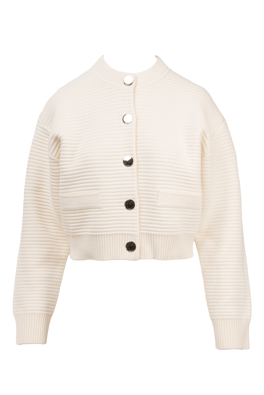 Sandro Size 2 Cropped Ribbed Knit Jacket