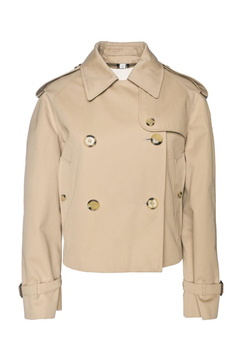 Burberry Size 6 Cropped Gabardine Trench Jacket