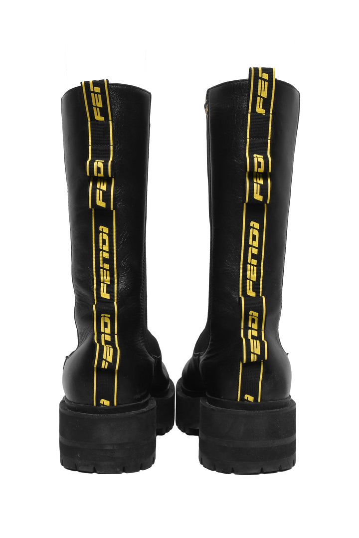 Fendi Size 39 Rockoko Lug-Sole Tall Chelsea Boots