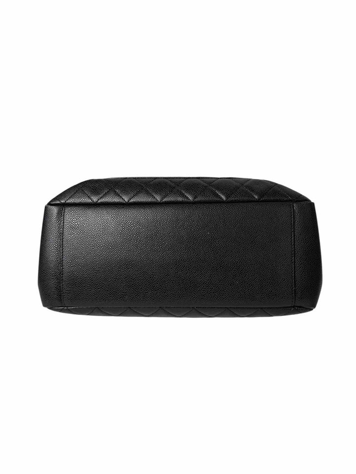 Chanel Black Caviar Quilted Leather Grand Shopping Tote Purse