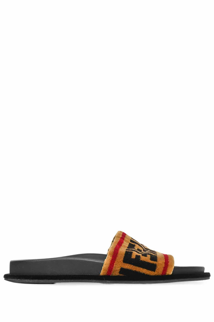 Fendi Size 38 FF Velvet Slide Sandals