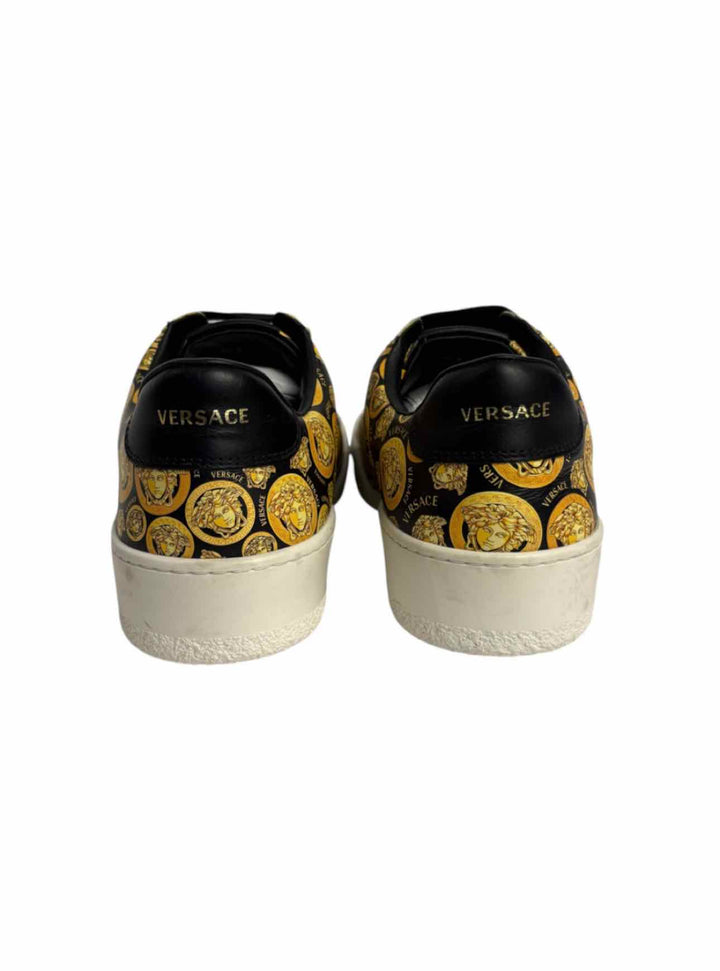 Versace Size 40.5 Men's Medusa Leather Sneakers