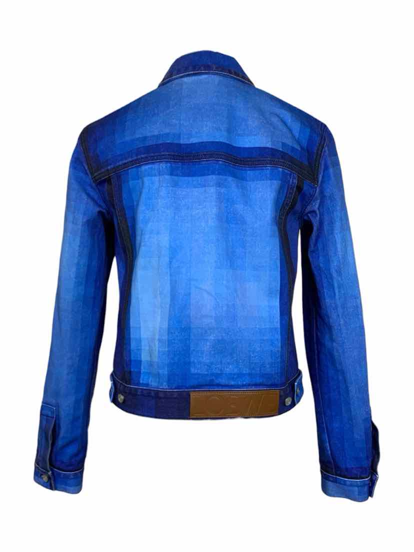 Loewe Size 36 Men's Geometric Paint Print Denim Jacket