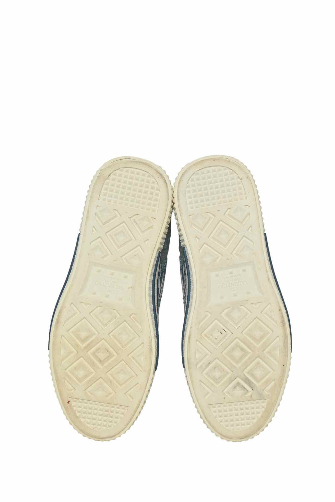 Valentino Size 36.5 Denim Butterfly Embroidered Sneaker