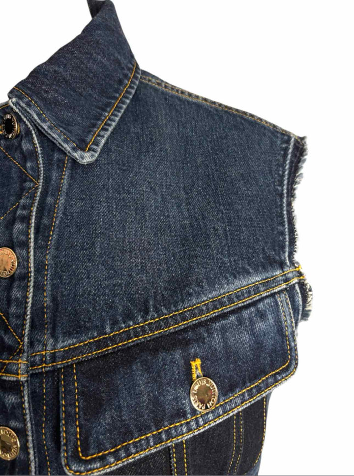 Louis Vuitton Size 36 Distressed Denim Vest