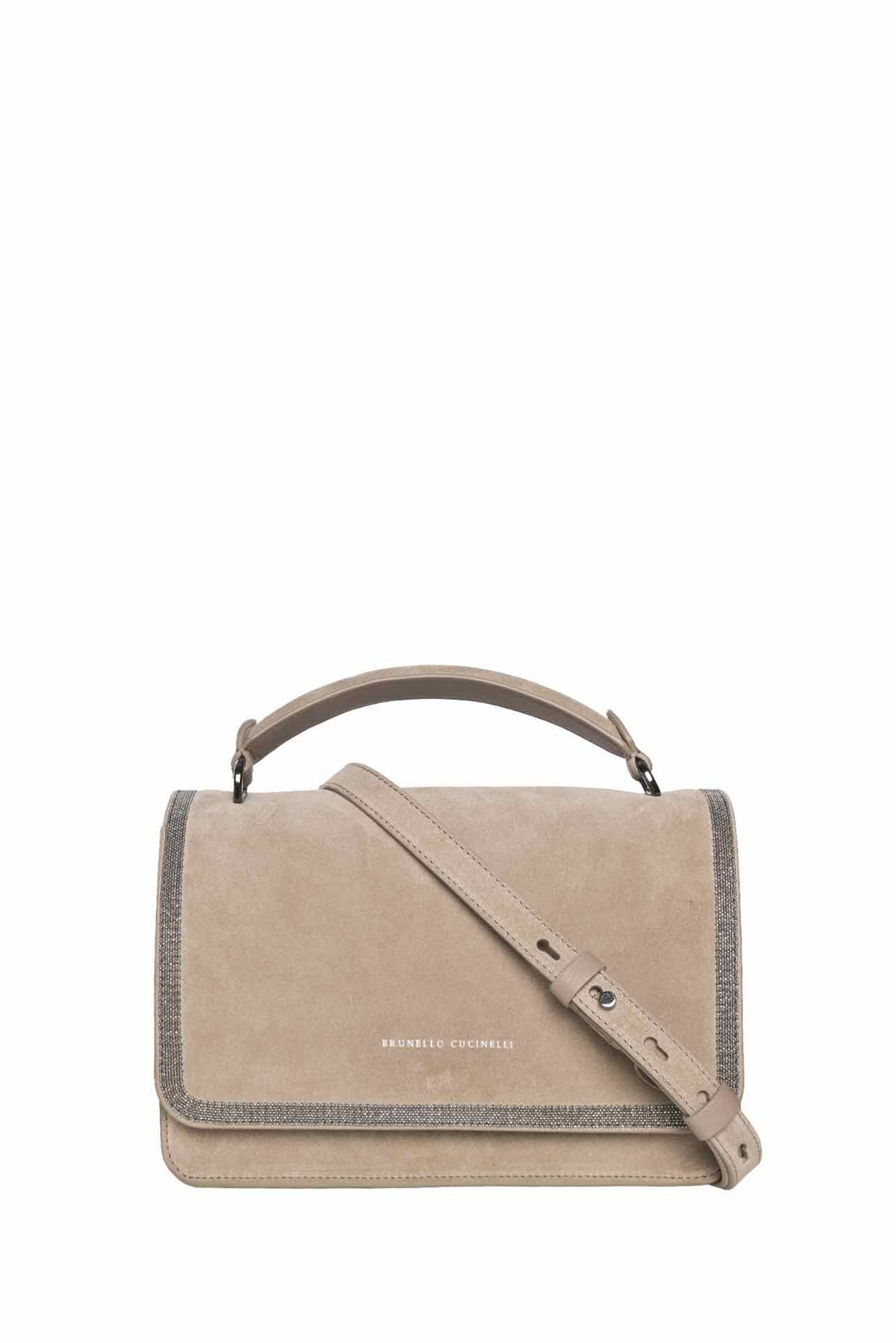 Brunello Cucinelli Monili Suede Soft Top Handle Bag