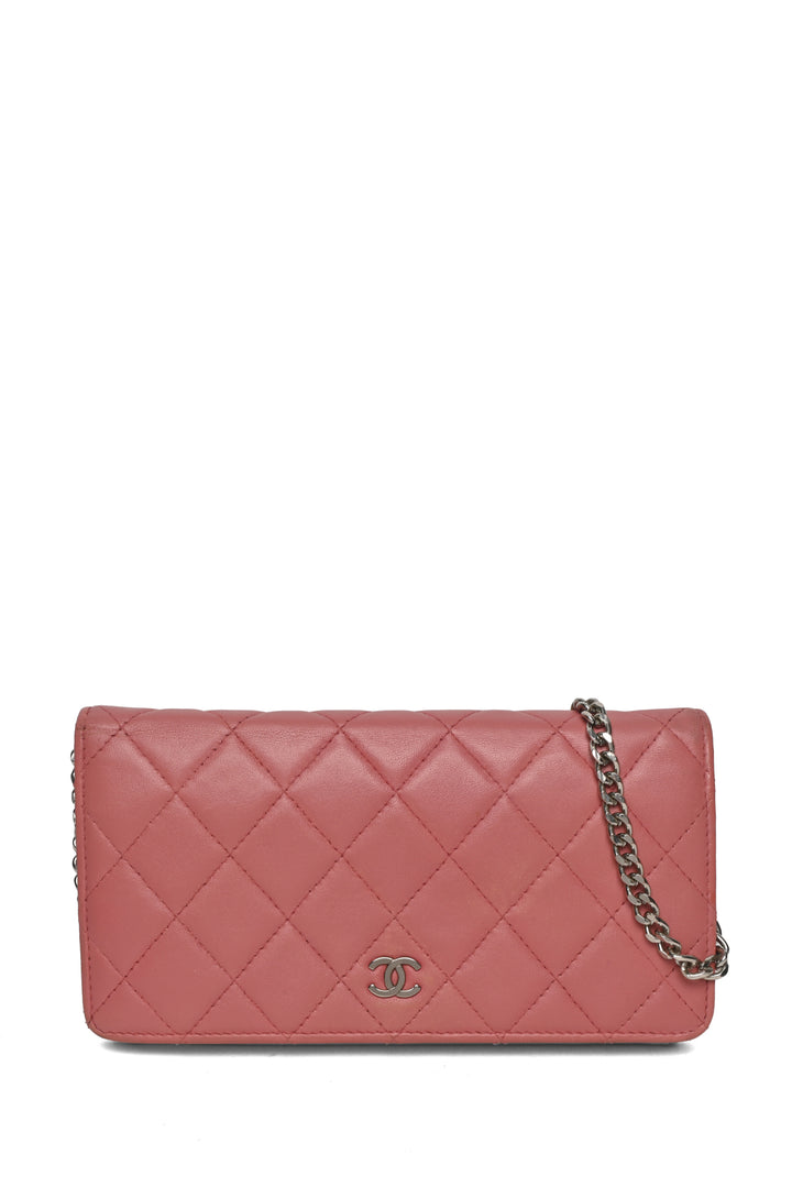 Chanel 2008-2009 Quilted Lambskin Long Flap Chain Wallet