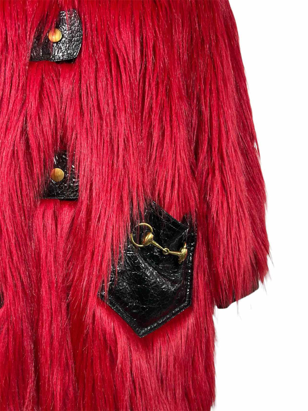 Gucci Size 36 2016 Faux-Fur & Leather Shag  Coat