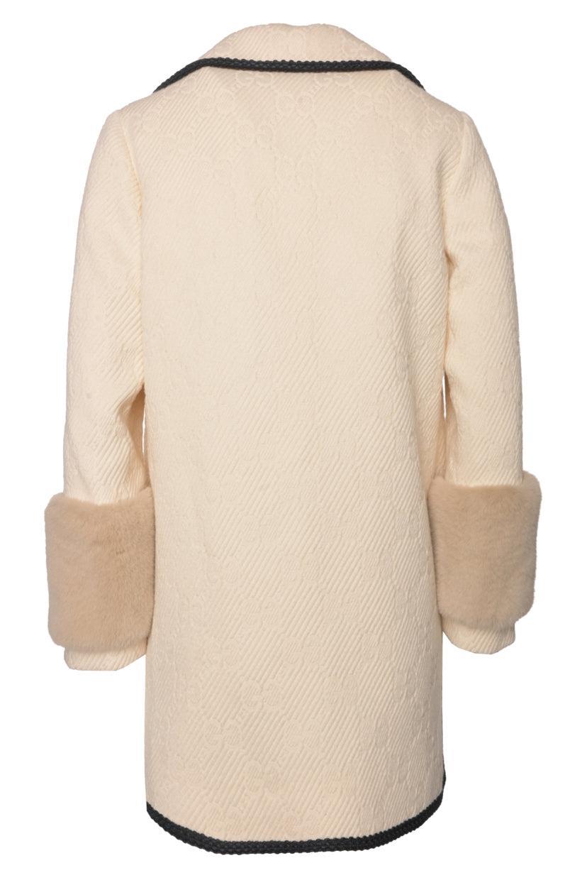 Gucci Size 38 2019 Logo Jacquard Wool-Blend Coat