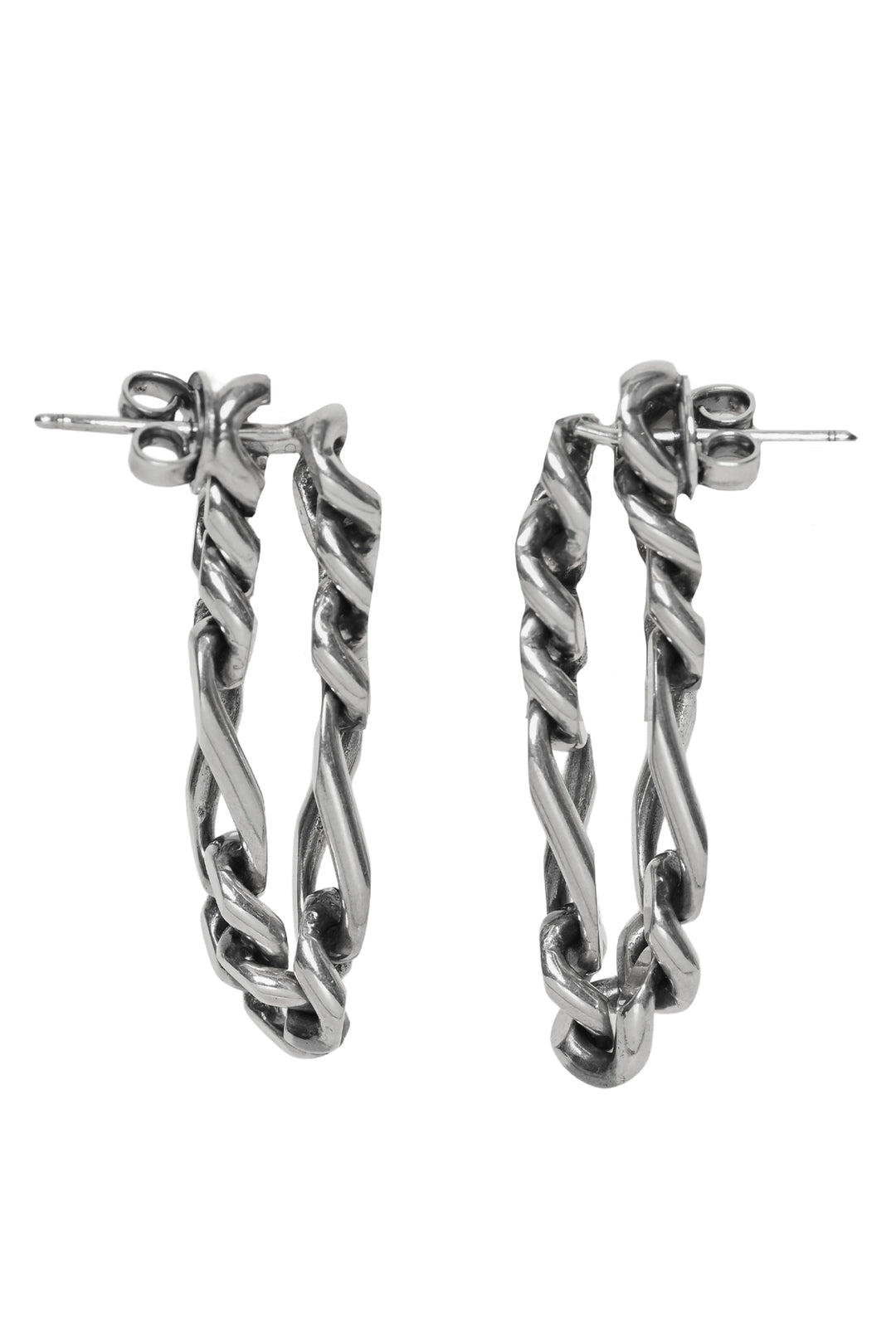 Bottega Veneta Silver Chain Drop Earrings
