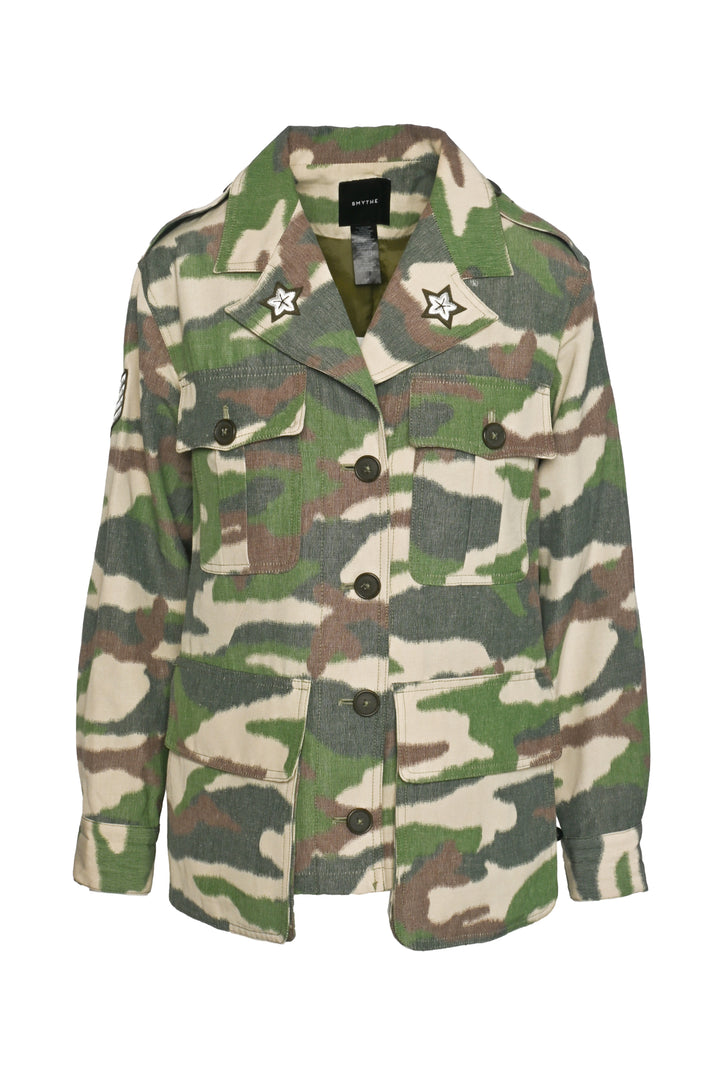 Smythe Size S Embroidered Camo Print Bellows Pocket Shirt Jacket
