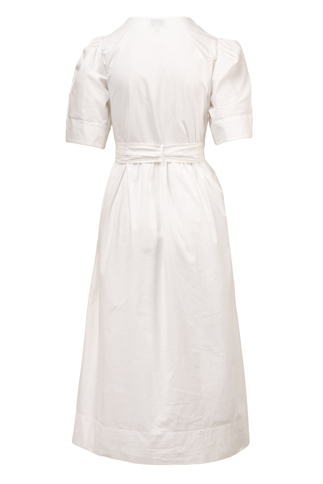 Ganni Size 8 Washed Stretch Cotton Tie Strap Midi Dress