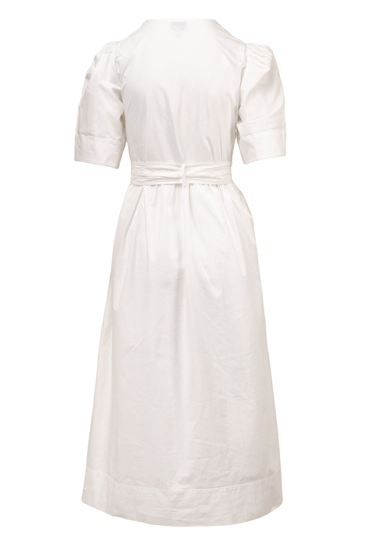 Ganni Size 8 Washed Stretch Cotton Tie Strap Midi Dress