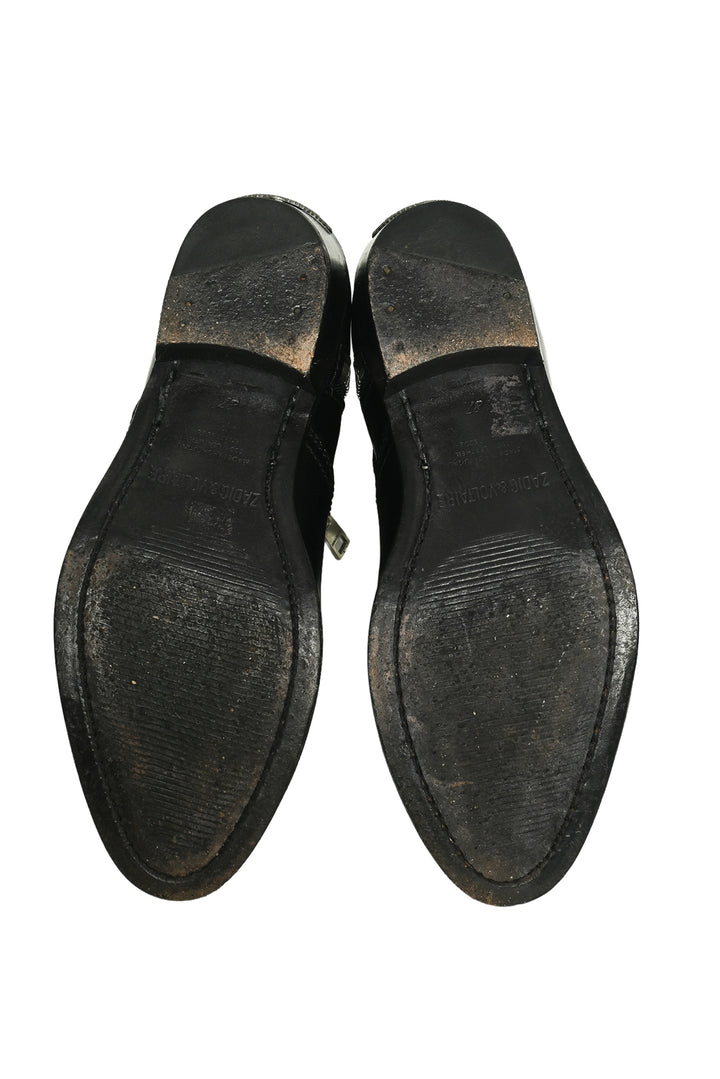 Zadig & Voltaire Size 37 Pilar Embroidered Western Ankle Boots