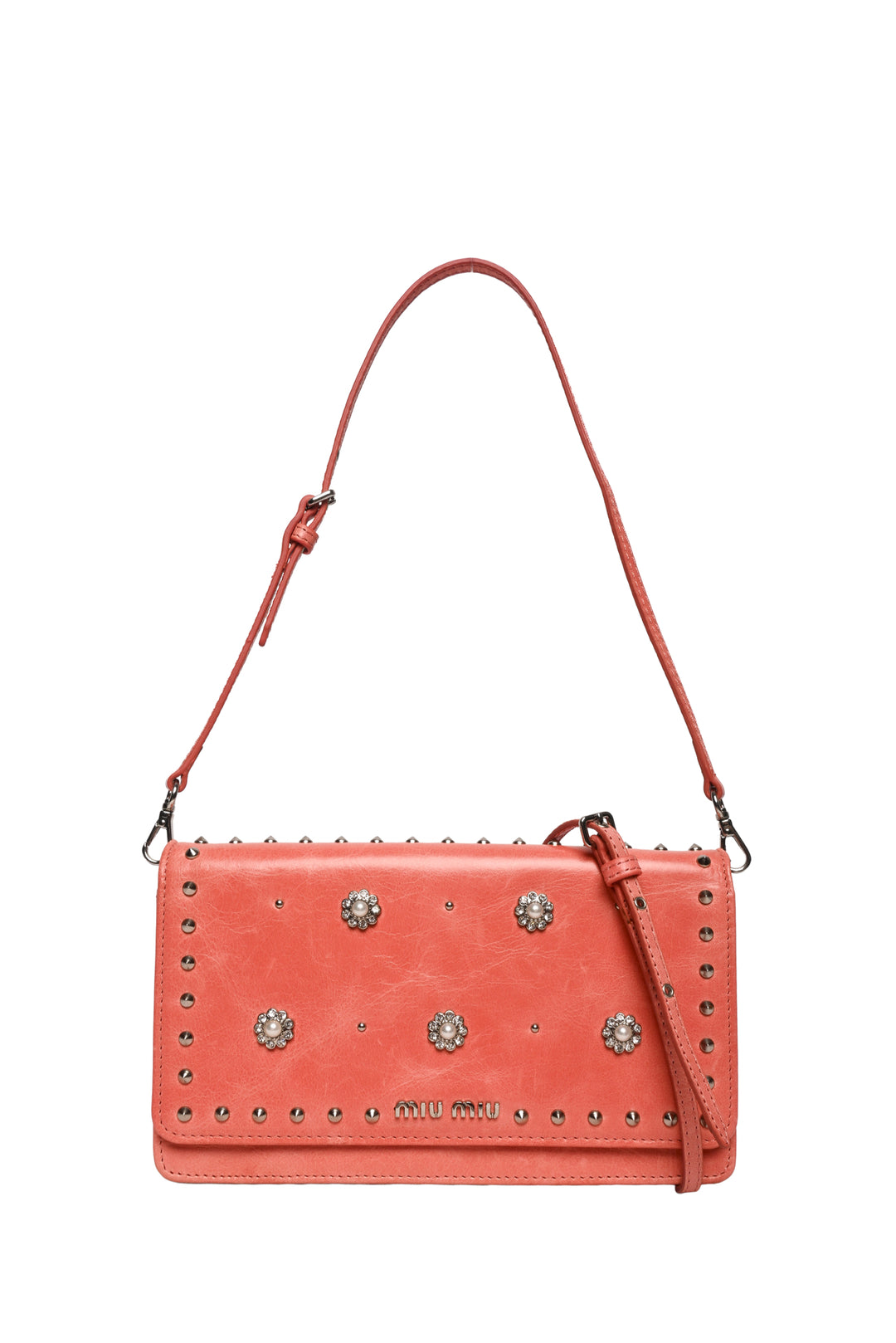 Miu Miu 2013 Flower Crystal & Stud Shoulder Bag