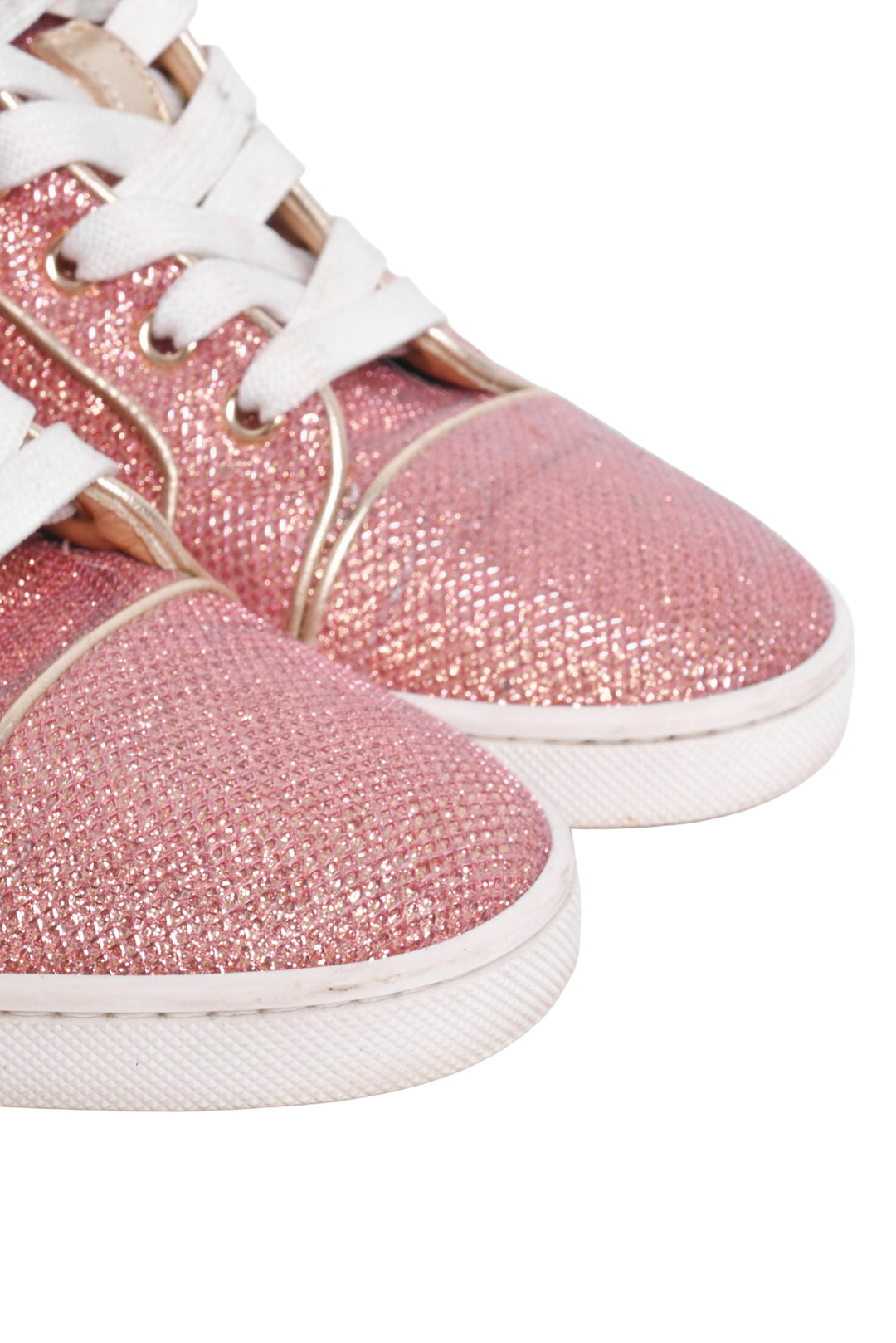 Christian Louboutin Size 36.5 Glitter High Top Sneaker