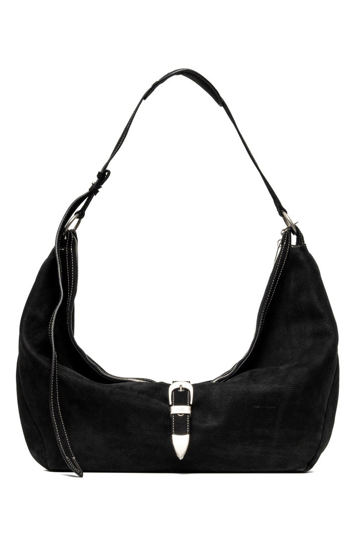 Marge Sherwood Belted Hobo Nubuck Shoulder Bag