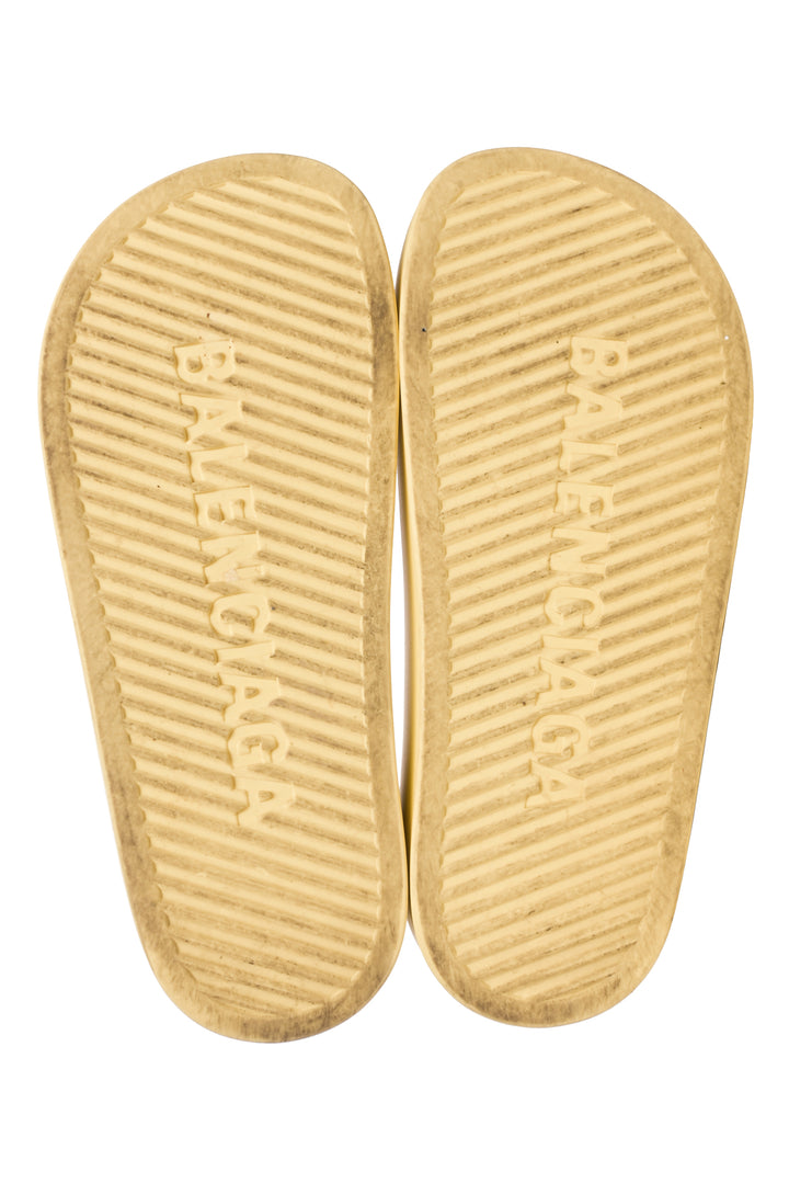 Balenciaga Size 7 Logo Platform Pool Slides