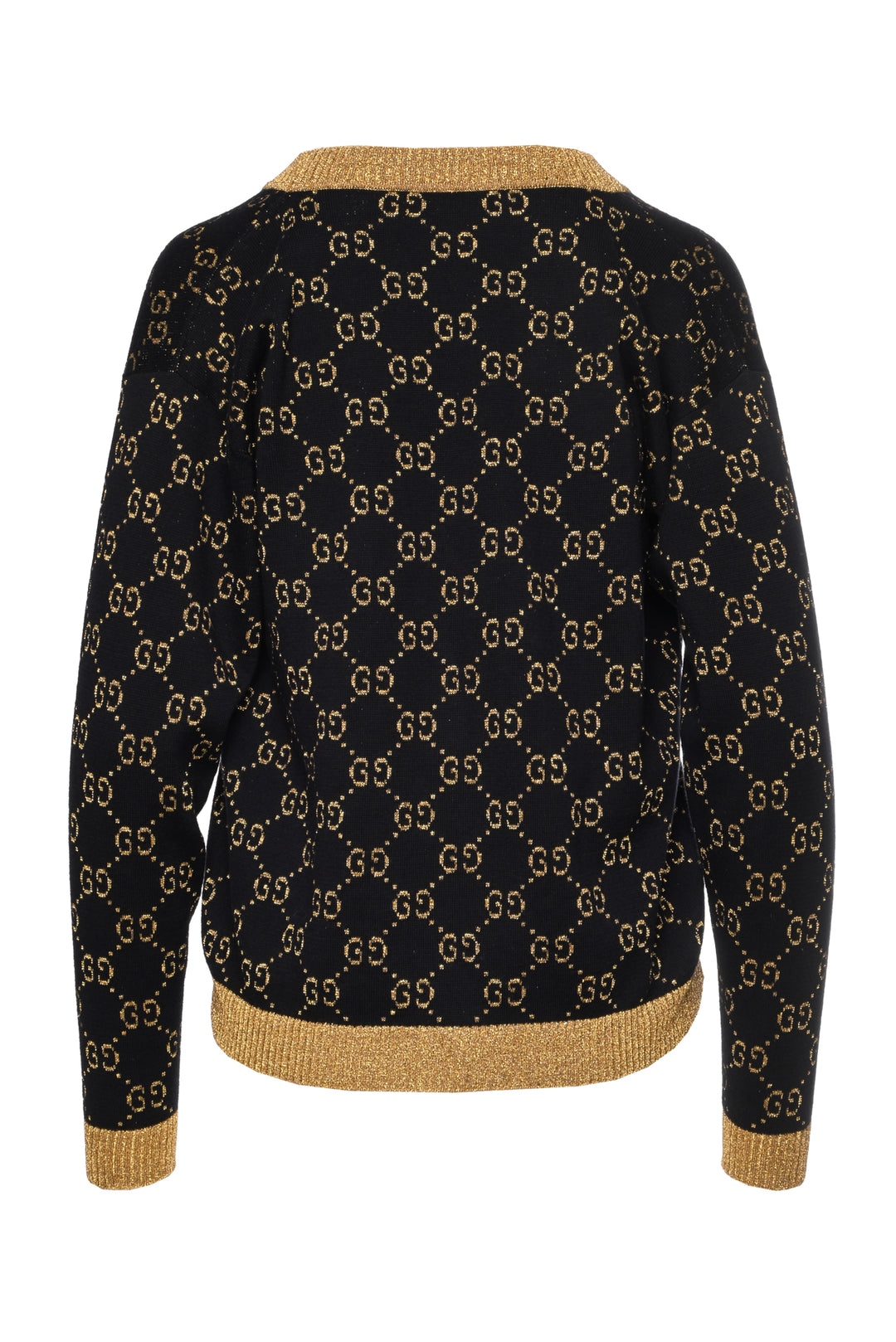 Gucci Size XXS Metallic Jacquard-Knit Cotton-Blend Cardigan