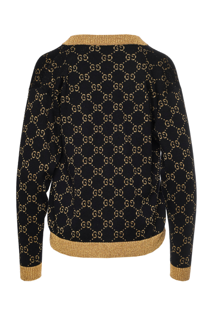 Gucci Size XXS Metallic Jacquard-Knit Cotton-Blend Cardigan