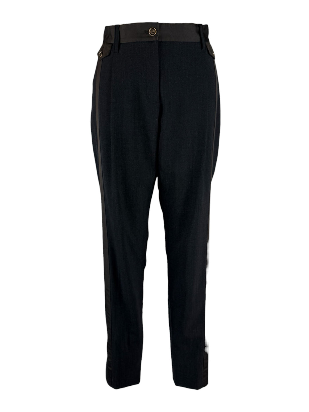 Dolce & Gabbana Size 42 Two Tone Pleated Wool & Silk Blend Pants