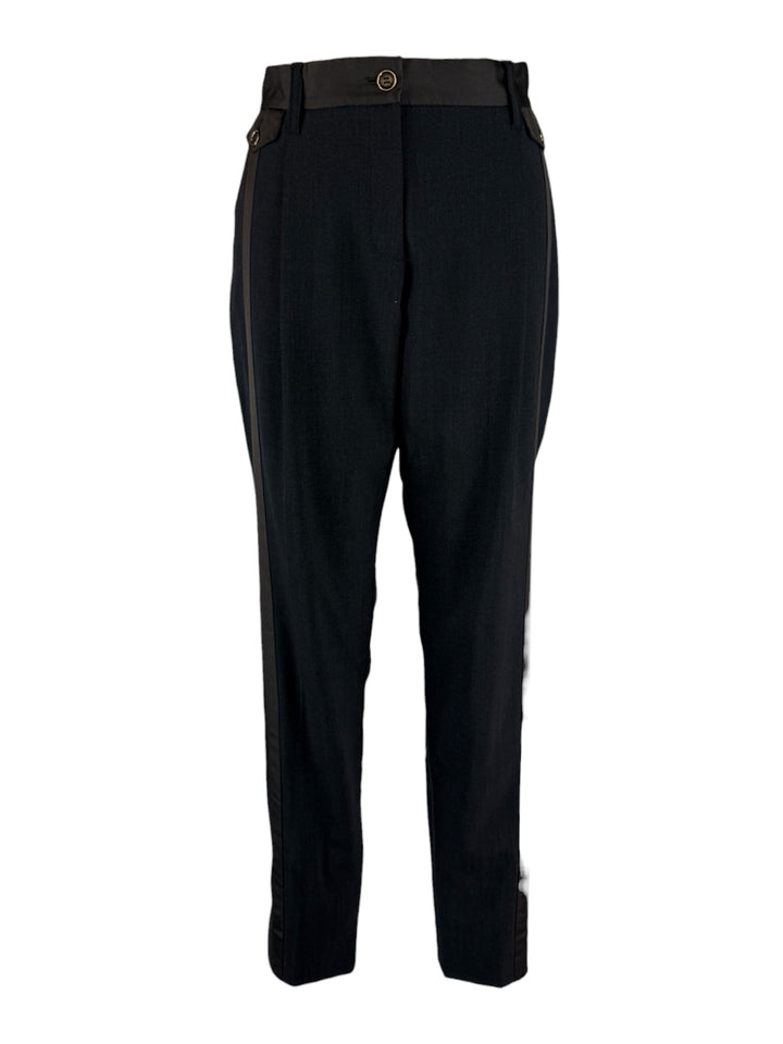 Dolce & Gabbana Size 42 Two Tone Pleated Wool & Silk Blend Pants