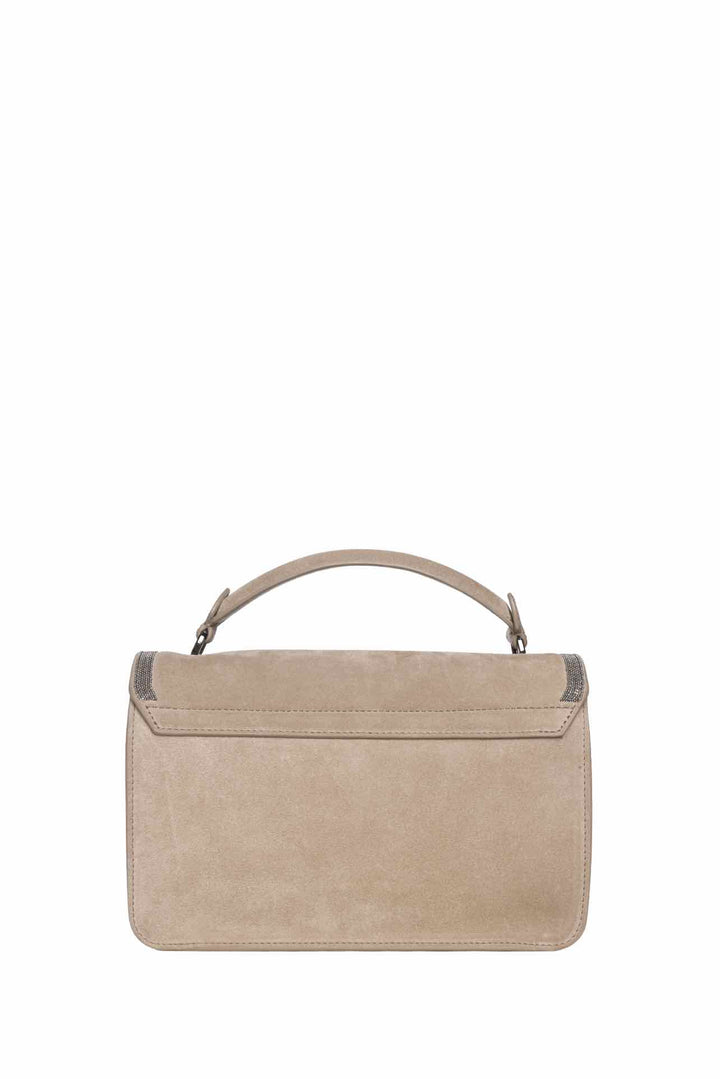 Brunello Cucinelli Monili Suede Soft Top Handle Bag