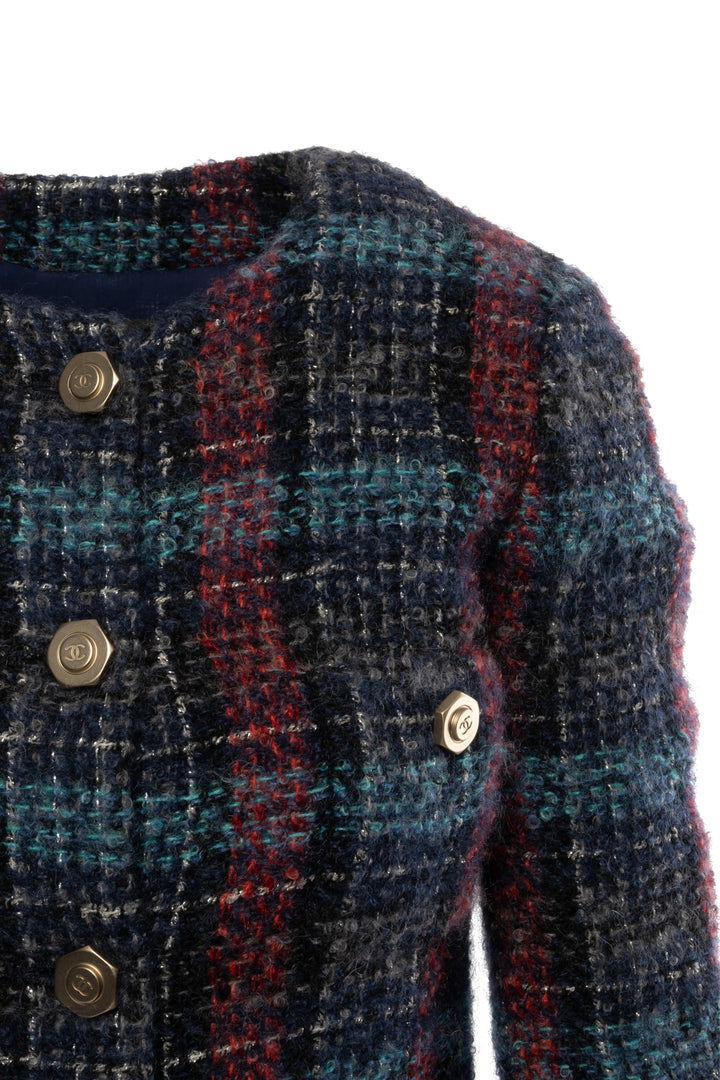 Chanel Size 36 Multicolour Boucle Tweed Jacket