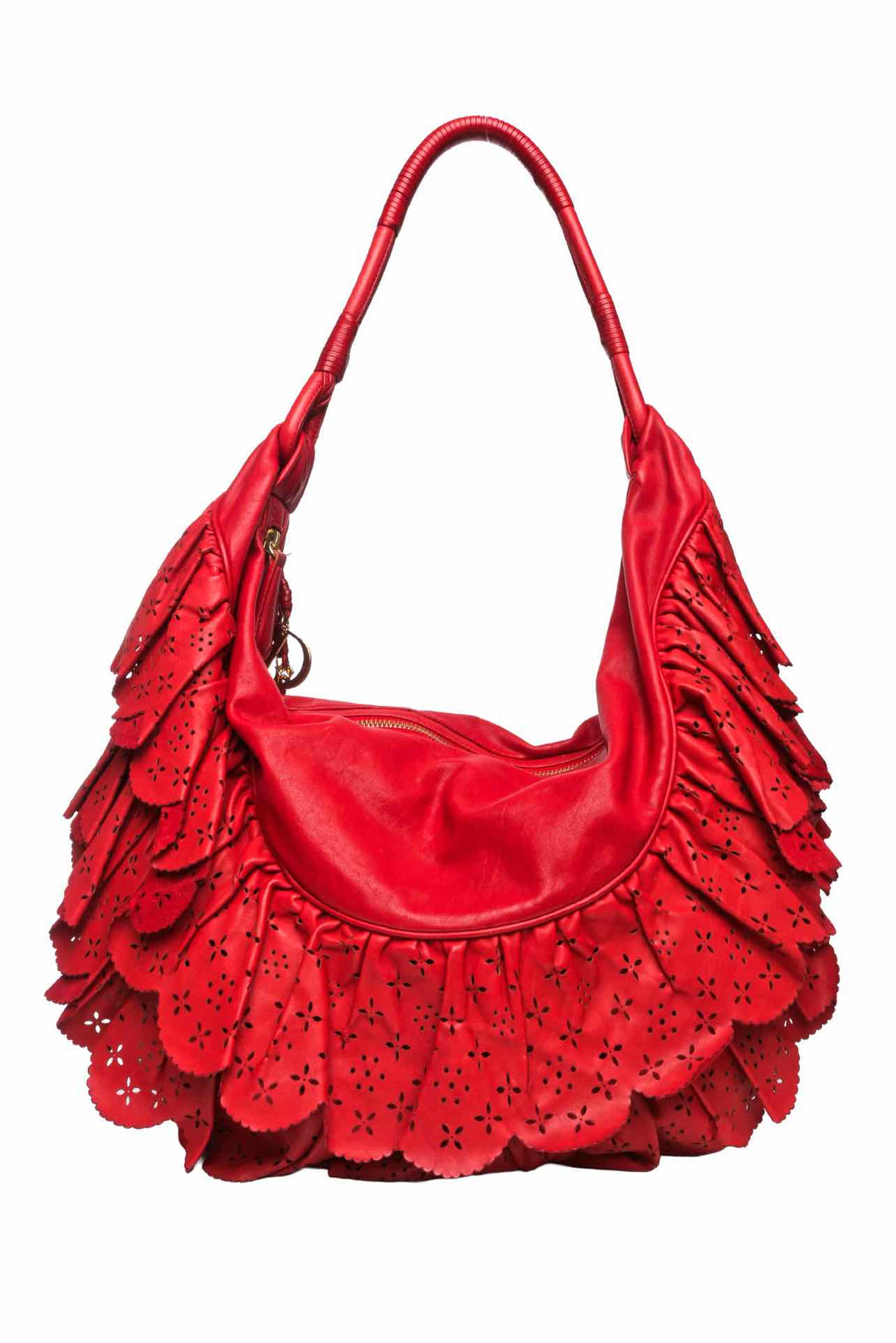 Dior 2007 Ruffled Leather Gypsy Hobo Shoulder Bag