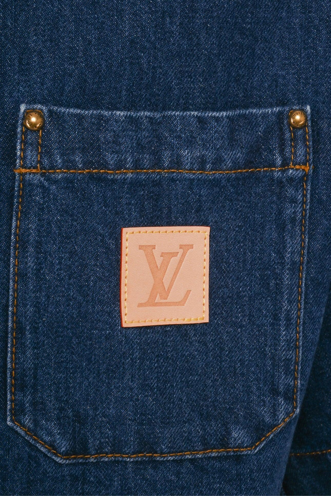 Louis Vuitton Size S Men's 2025 Staff Uniform Denim Short-Sleeved Shirt