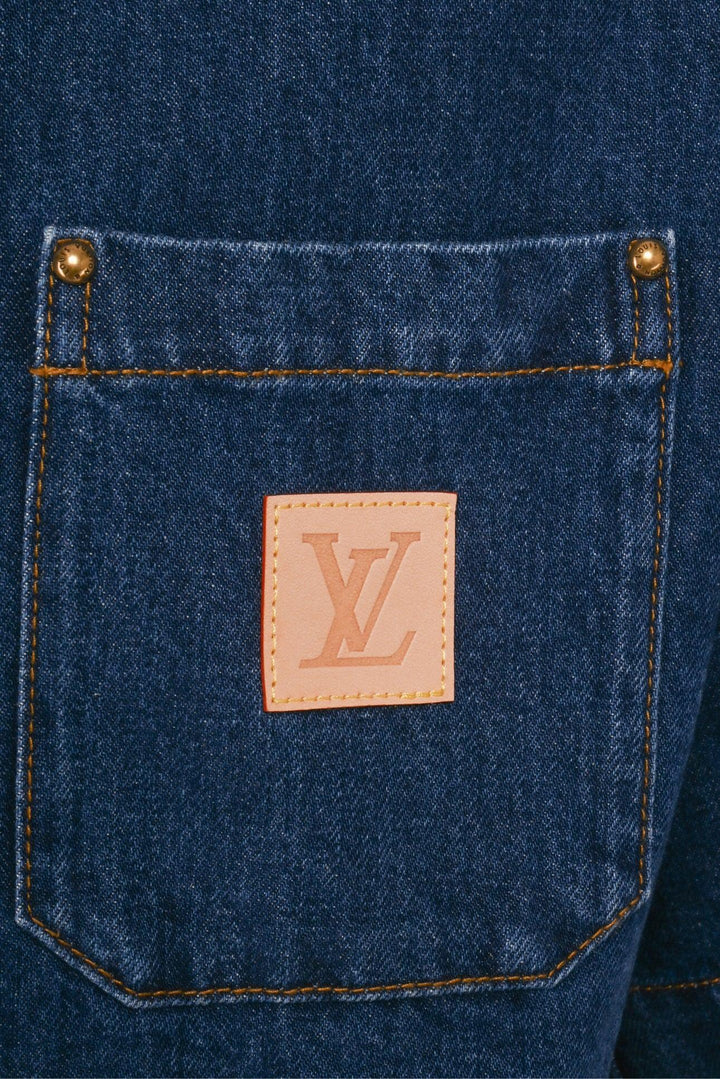 Louis Vuitton Size M Men's 2025 Staff Uniform Denim Short-Sleeved Shirt
