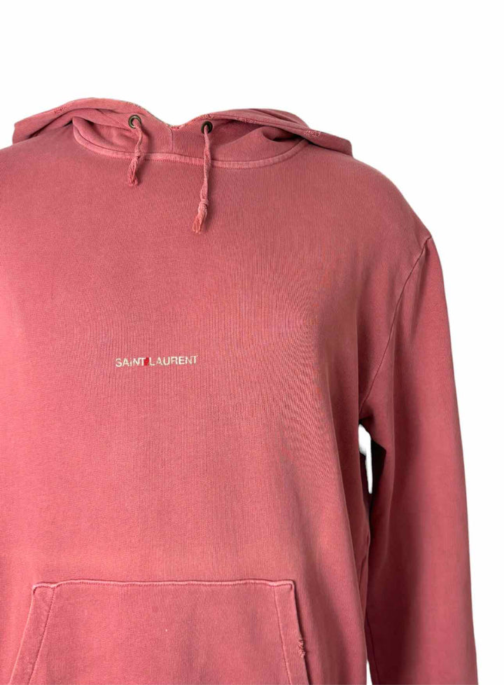 Saint Laurent Size M Men's Paris Pink Distressed Hoodie