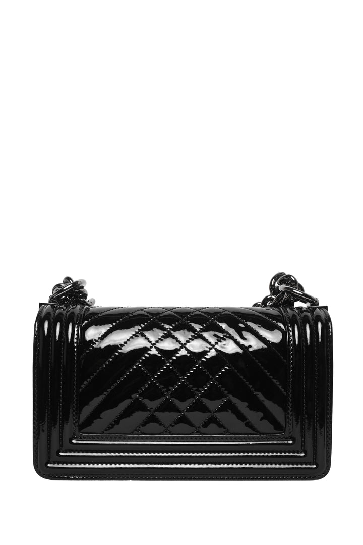 Chanel 2013-2014 Patent Chevron Quilted Small Boy Bag