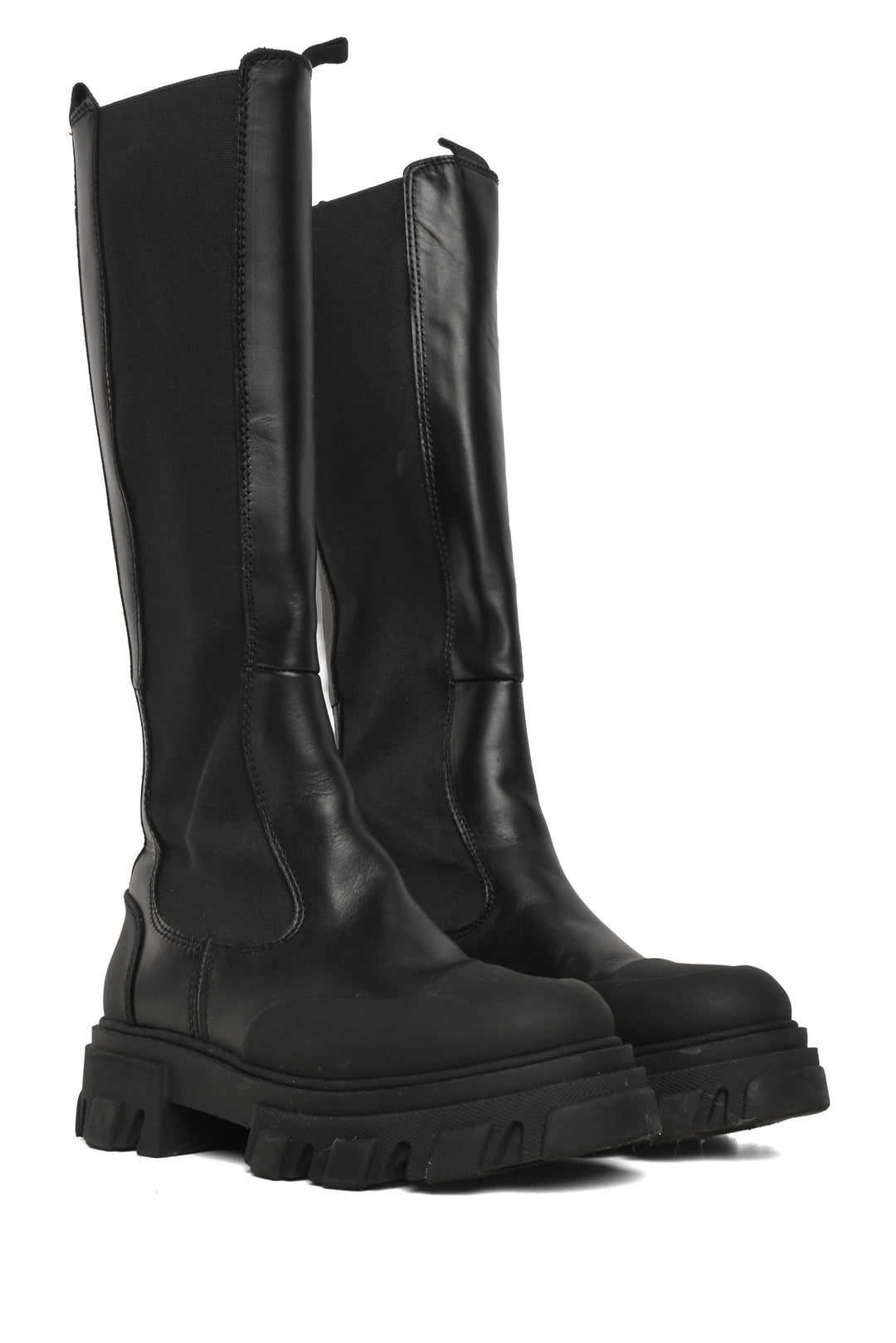 Ganni Size 38 Cleated High Chelsea Boots