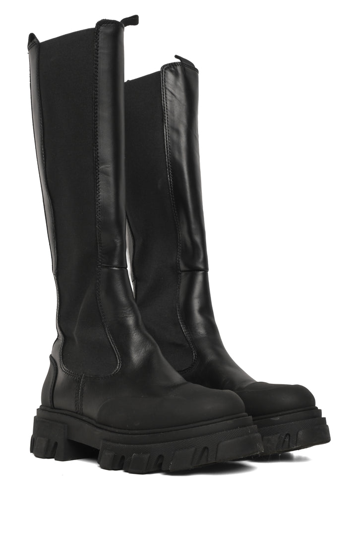 Ganni Size 38 Cleated High Chelsea Boots