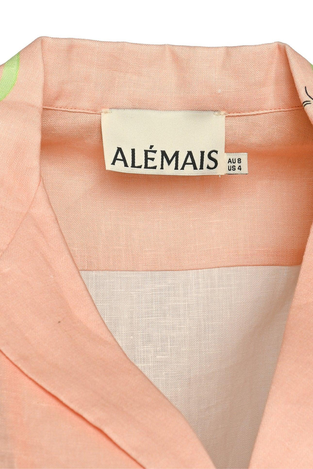 Alemais Size 4 Linen Printed Blouse