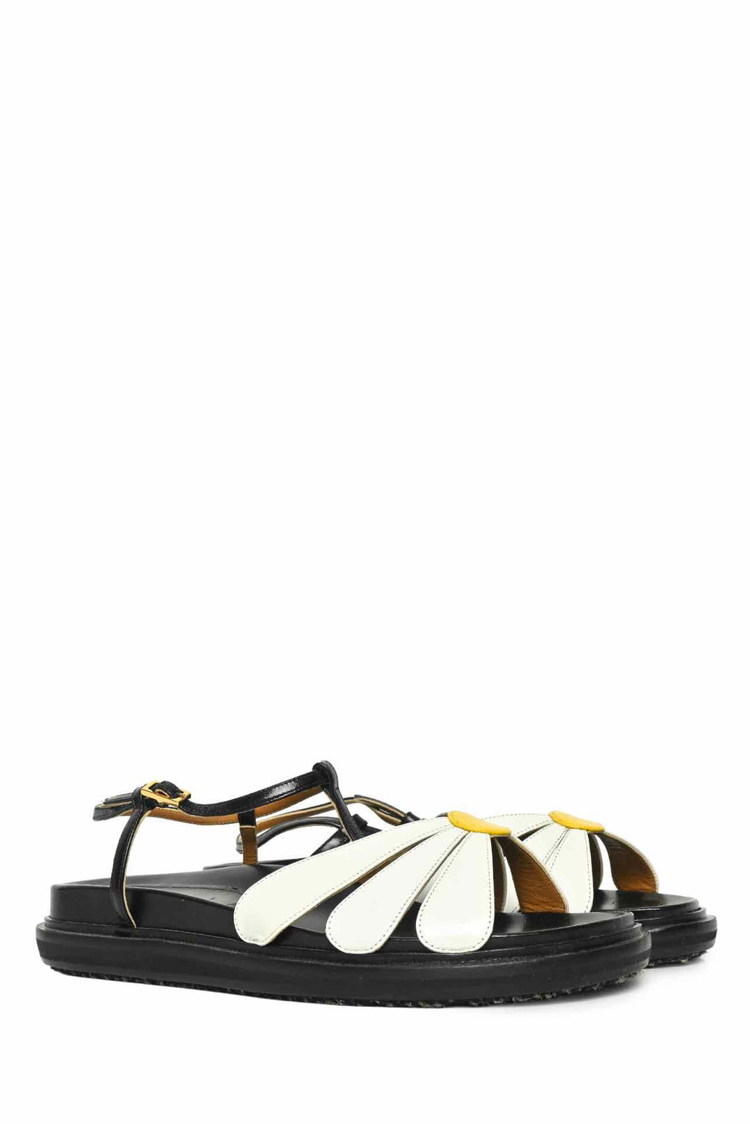 Marni Size 38.5 Fussbett Daisy Leather Sandals