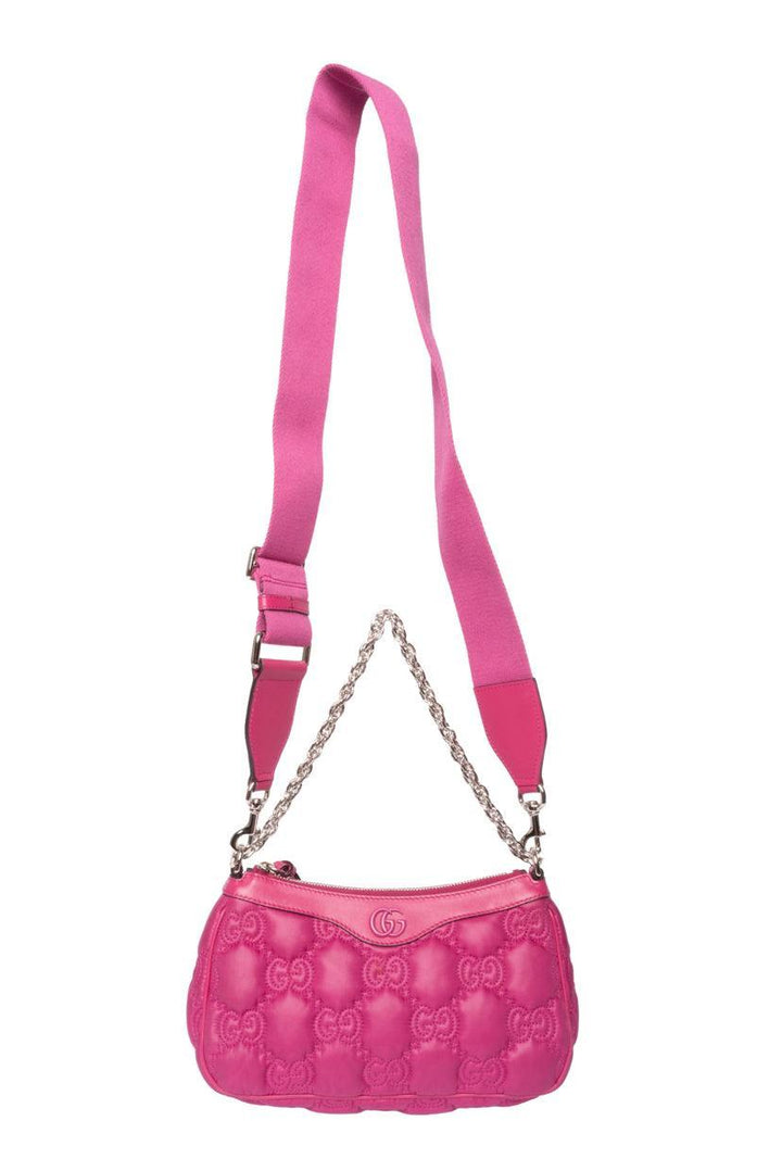 Gucci Small GG Quilted Matelasse Leather Trim Shoulder Bag