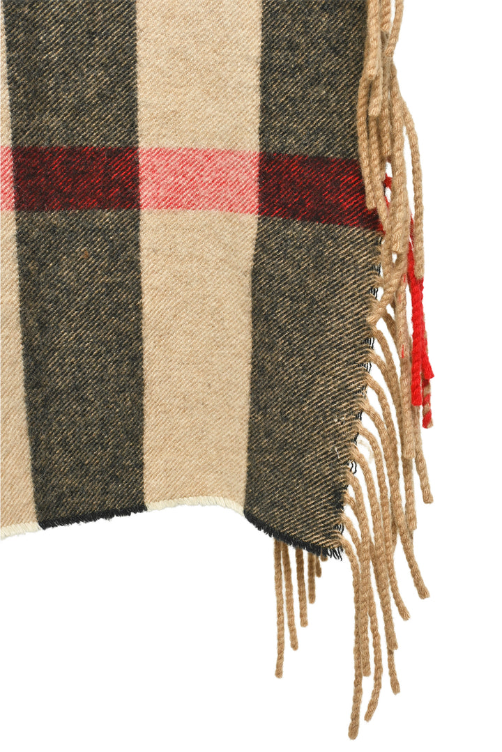 Burberry Fringe Check Cashmere Scarf