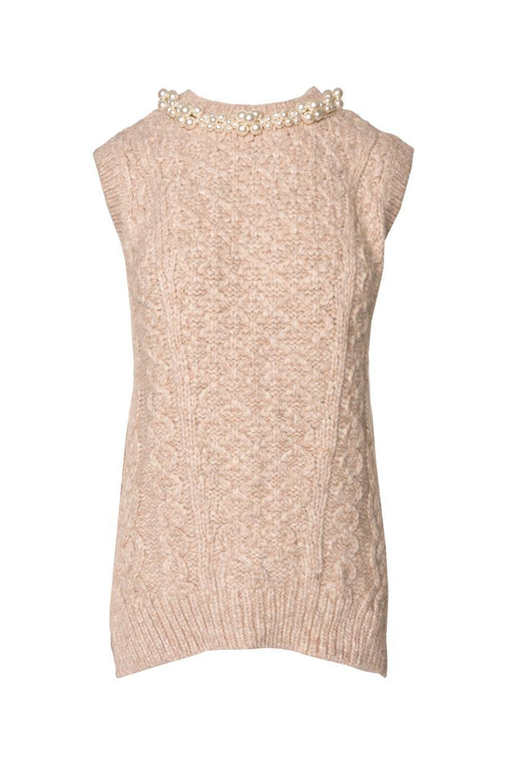 Simone Rocha Size S Faux Pearl Cable Knit Vest