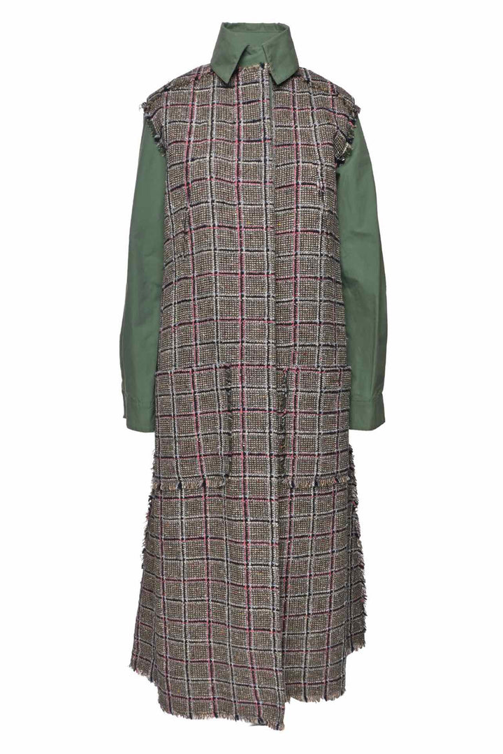 Chanel Size 36 Cotton & Metallic Tweed Long Trench Coat