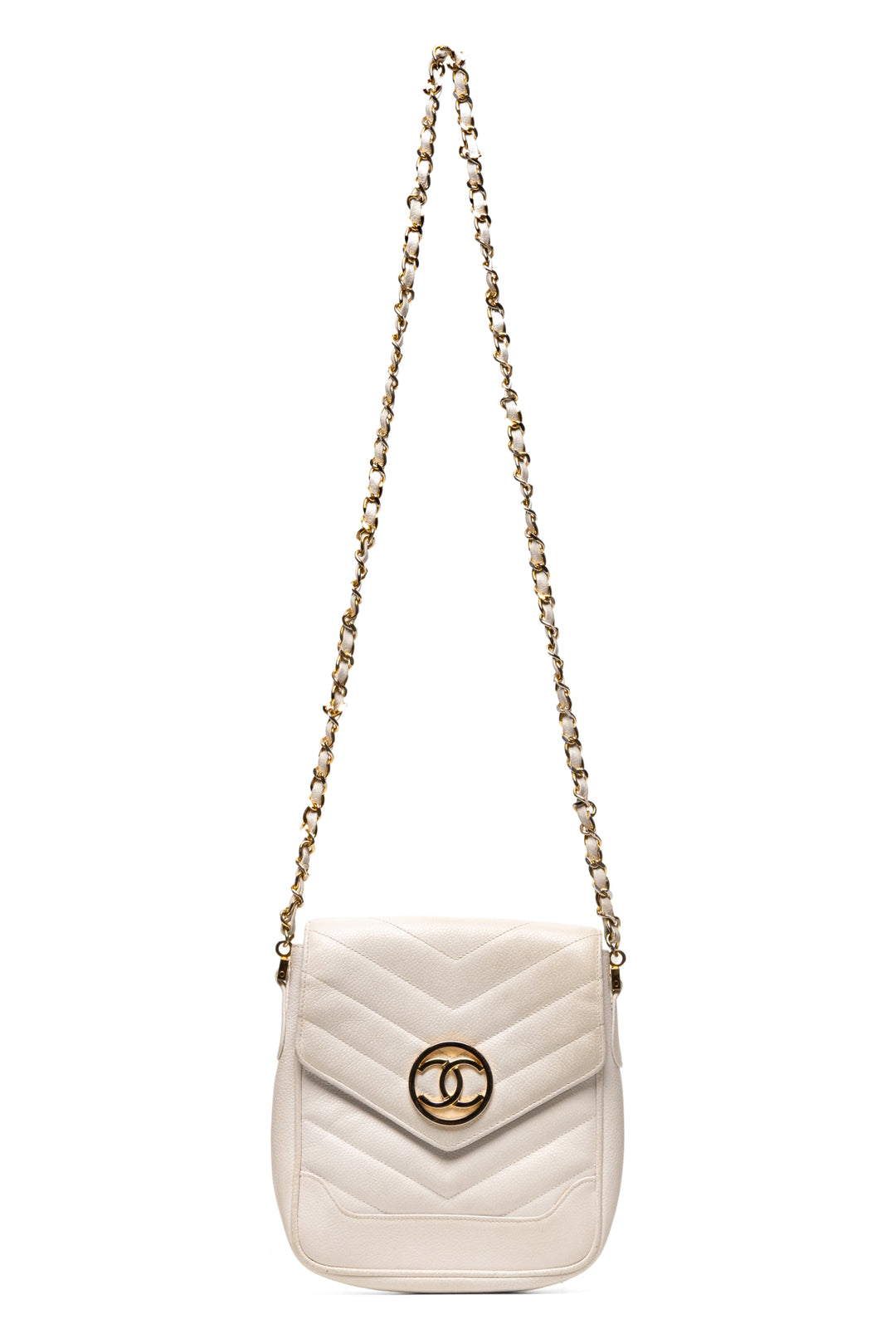 Chanel Vintage Chevron Mini Flap Shoulder Bag