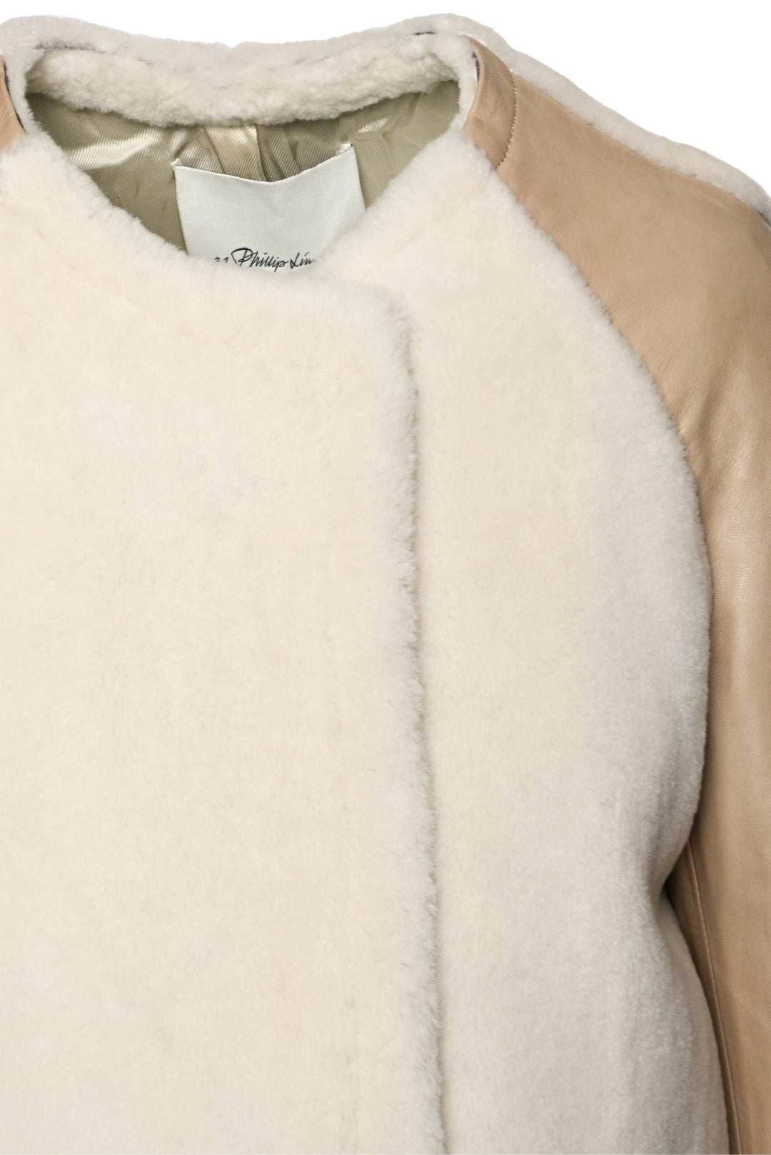 3.1 Phillip Lim Size 6 Shearling Swing Letterman Jacket