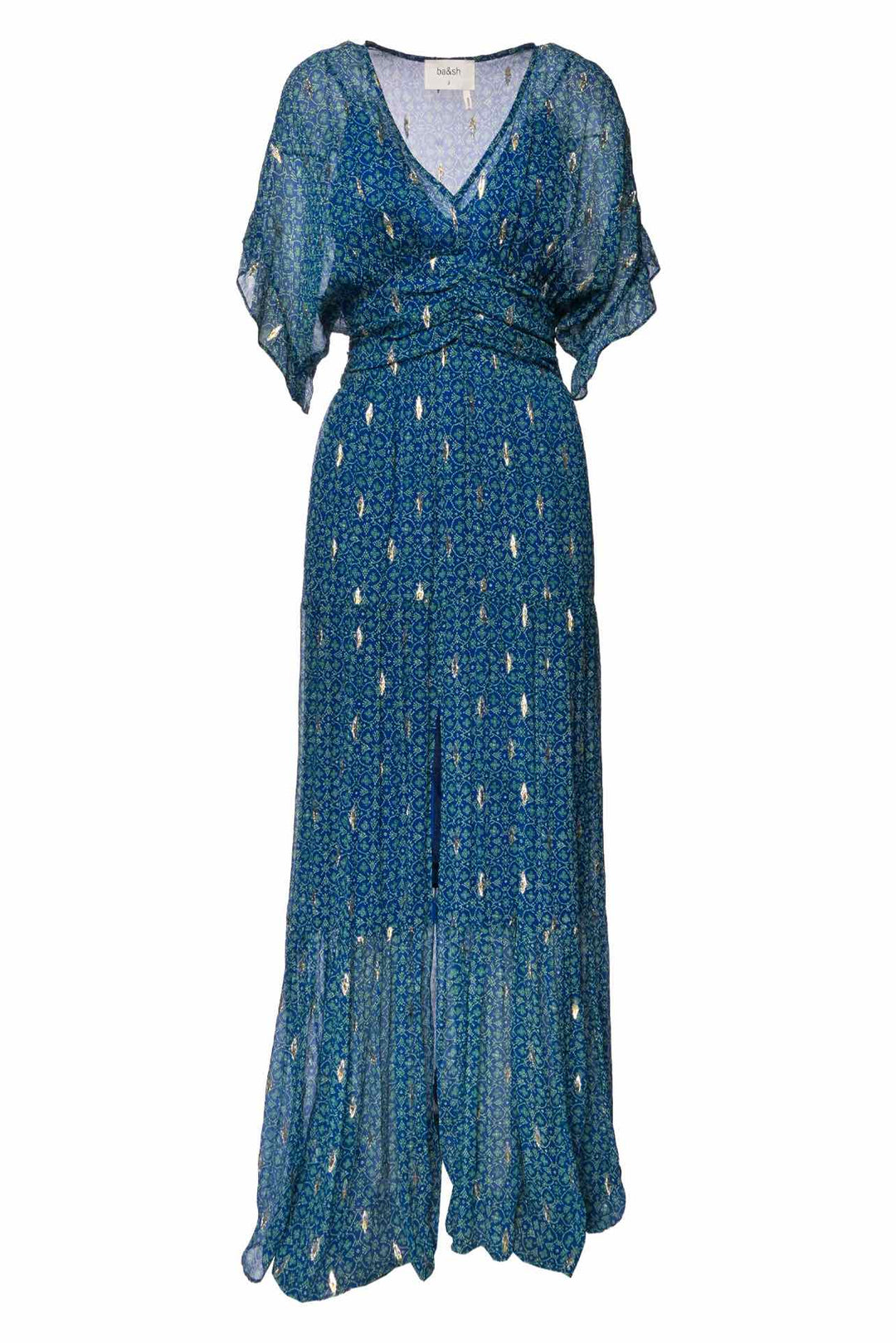 BA&SH Size 8 Metallic Jacquard Silk Mela Dress