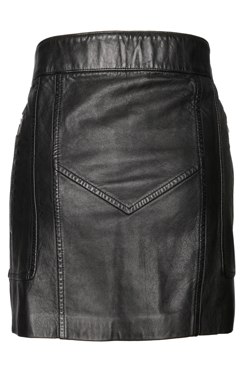 Isabel Marant Size 42 Azizae Leather Mini Skirt